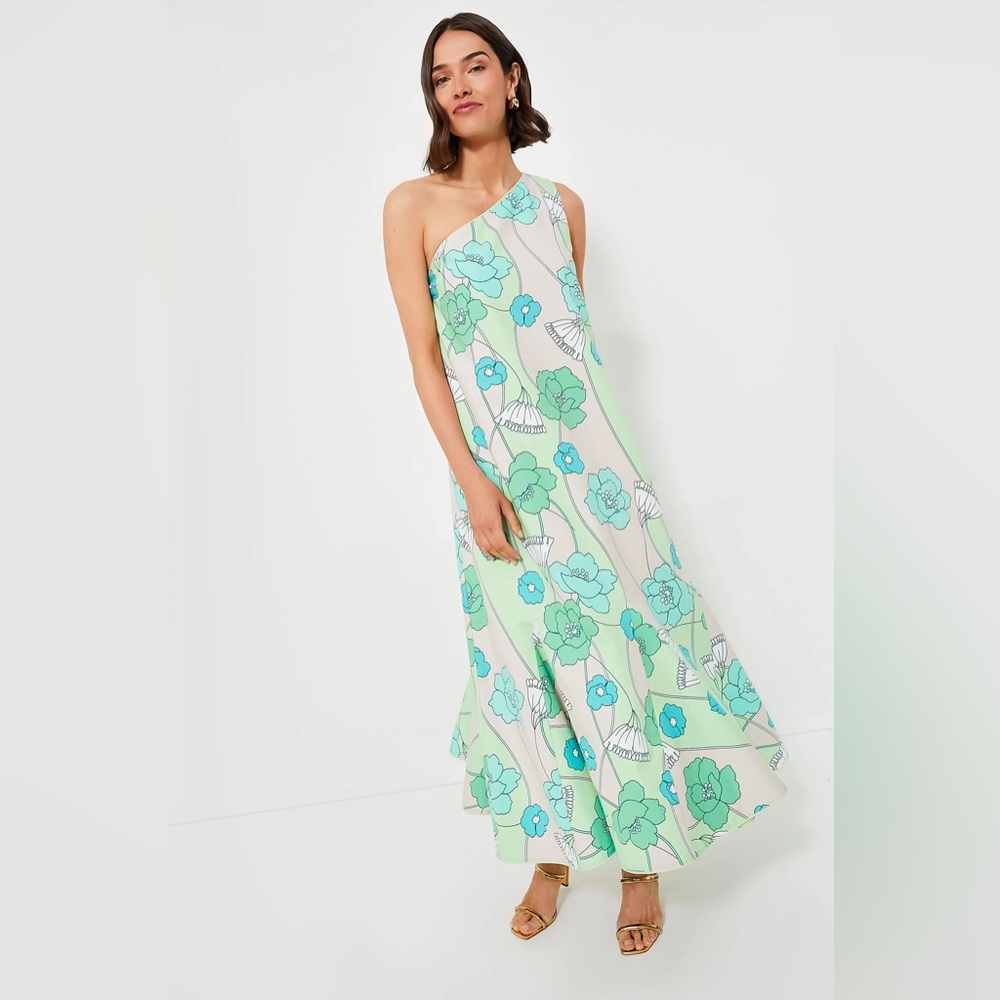 Green and Blue Floral Sabine Maxi Dress